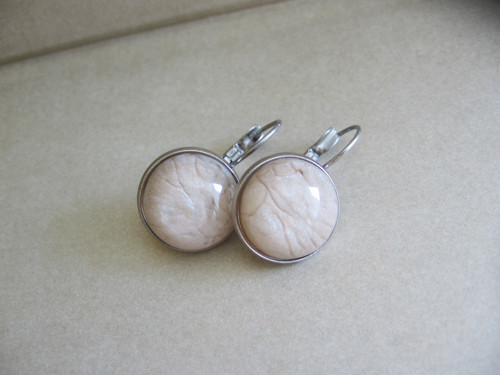 Nude beige, náušnice nerez