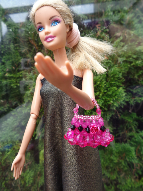 Kabelka pro Barbie - růžová tmavě