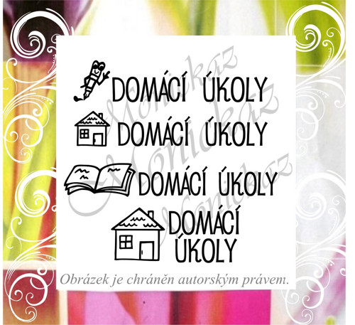 Domácí úkoly. 4 varianty. Razítko.