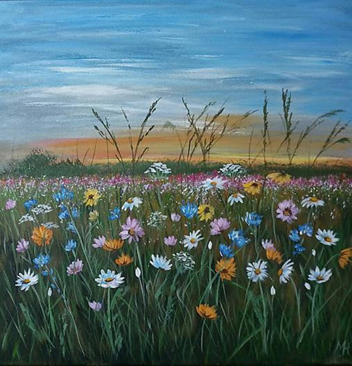 Obraz - Léto na louce_ 50x50 cm