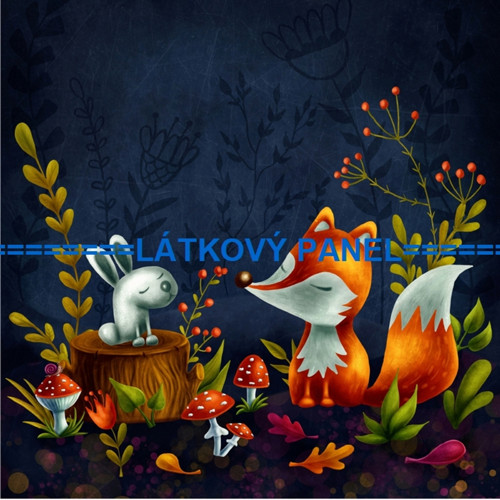 Bavlněný panel liška 10x10 cm - skladem