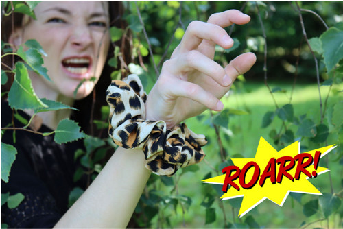 Velká textilní gumička, gepardovaná | Scrunchie
