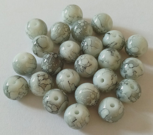 Skleněné kuličky batika 10mm - 10 ks