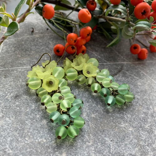 Náušnice zelenkavé hrozny — foto 1