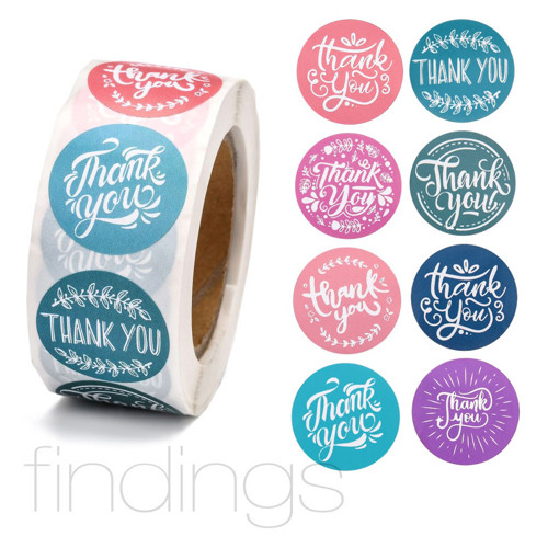 Samolepky Thank You Color Mix / Role 500ks