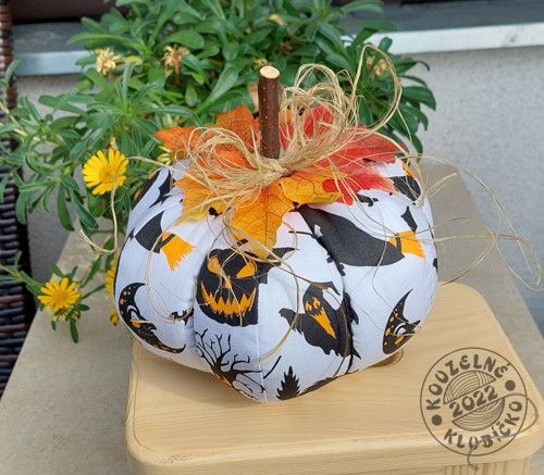 Šitá dýně HALLOWEEN BÍLÁ