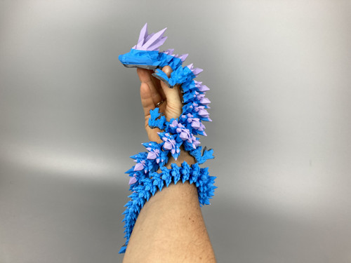 Krystalový drak - 60cm, modrofialový, 3D tisk — foto 1