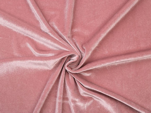 Elastický samet šíře 160 cm (10 cm) - pudrová — foto 1