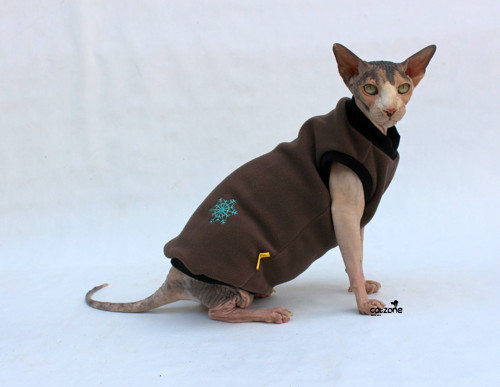 Mikina pro sphynx- hnědá vločka