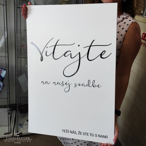 Svatební uvítací tabule s vystouplým tiskem UT010