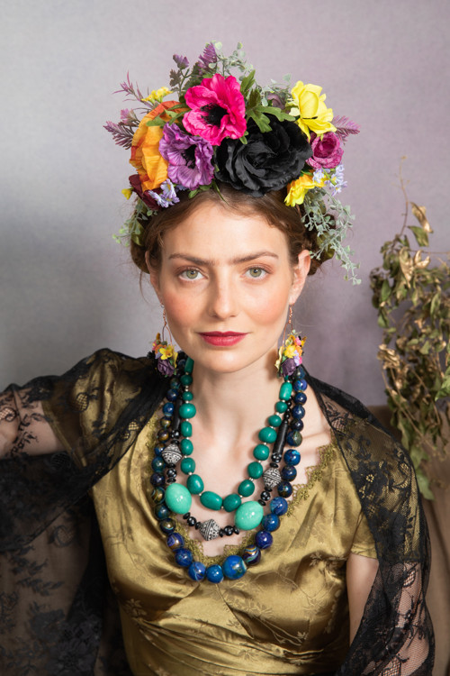 Frida oboustranná čelenka "rajská zahrada"
