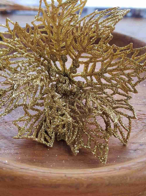 Vánoční hvězda Ø13 cm s glitry barva zlatá