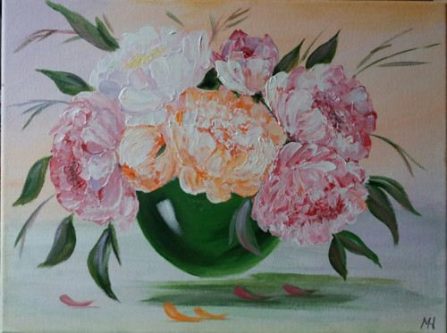 Obraz - Pivónie - paiting