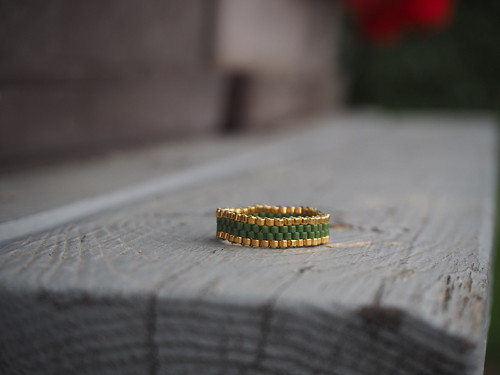 Prsten Miyuki "Autumn Mood - Green"