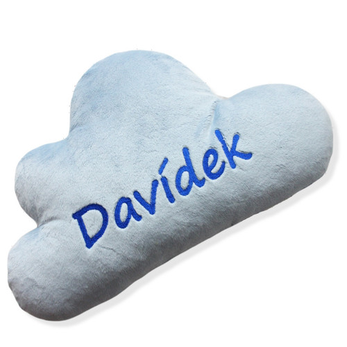 Mini polštář mráček - bl. modrý se jménem Davídek