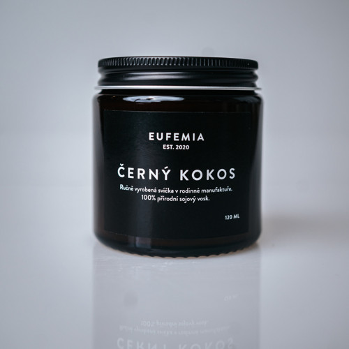Sojová svíčka s vůní ČERNÝ KOKOS - 120 ml