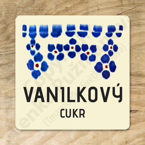 Vanilkový cukr - samolepka na kořenku