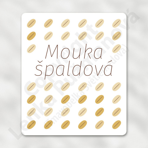 Mouka špaldová - samolepka na nádobu