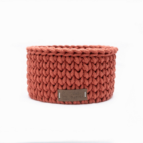 Košík kulatý 15x9 cm v cihlové barvě
