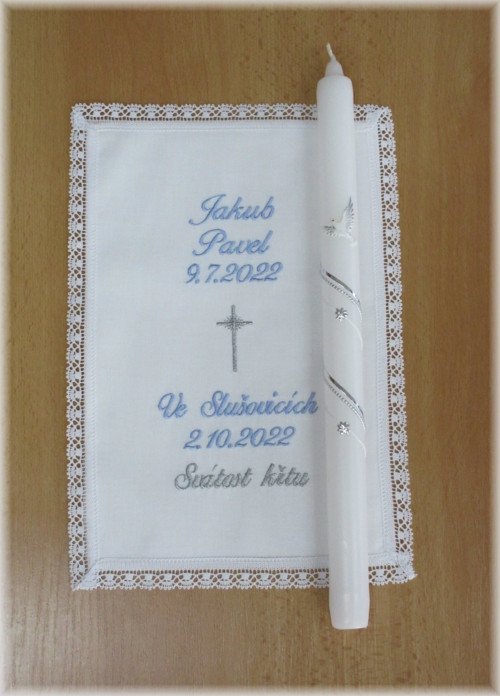 Křestní sada 2D - rouška, svíce