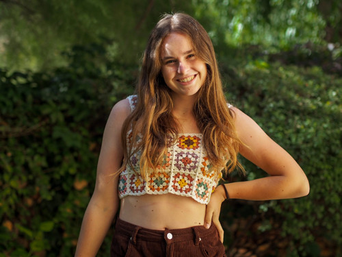 Háčkovaný top Woodstock Weekend — foto 1