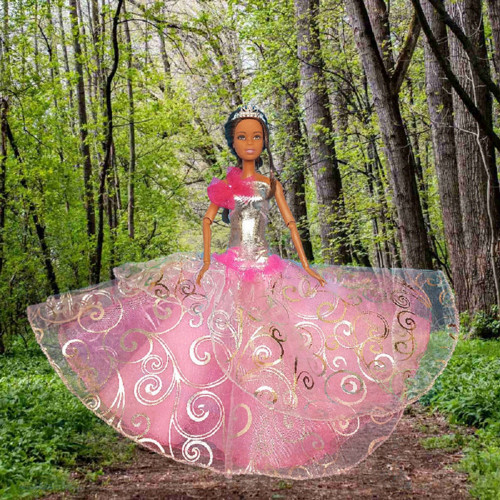 Šatičky růžovo-stříbrné pro Barbie