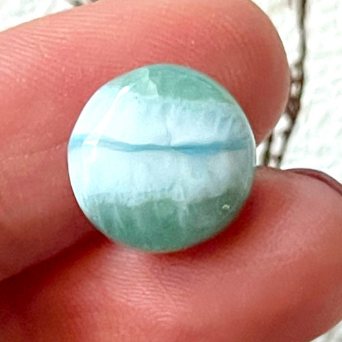 Larimar kabošon kruh / 12x4mm LA100