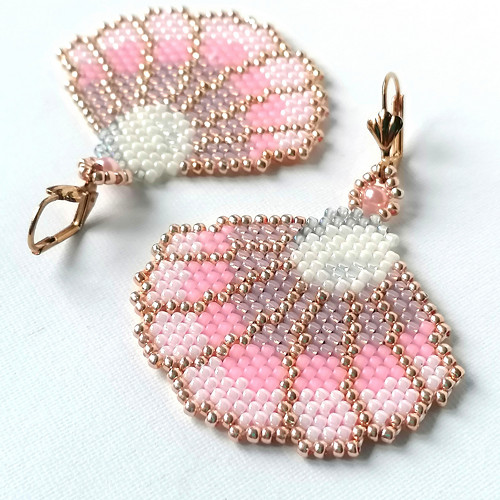 Pink Sea Shell Beaded Earrings