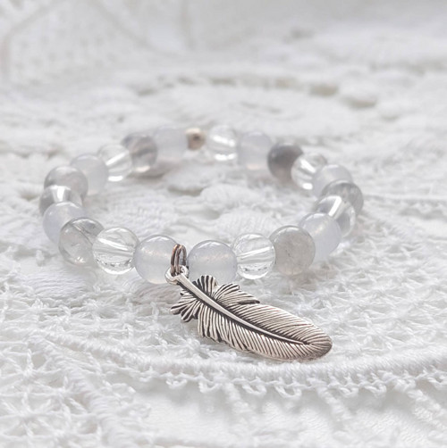 Minerální náramek. Shadow feather. — foto 1