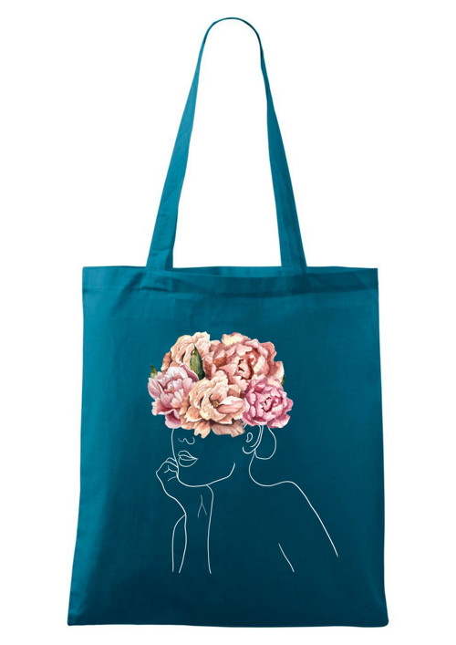 PEVNÁ plátěná taška "Peony hair"