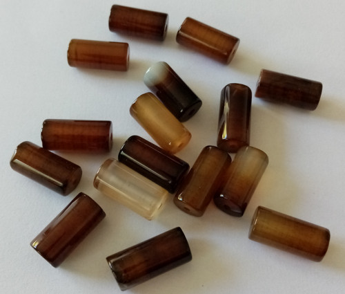 Achát váleček 15x7mm - 2ks