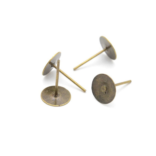 Puzetka s ploškou bronz 6mm, 2/10ks
