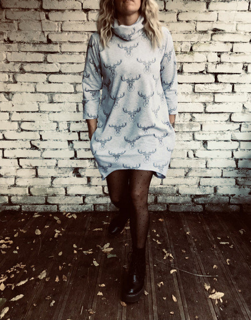 Deer šedé - oversized,kapsy — foto 1