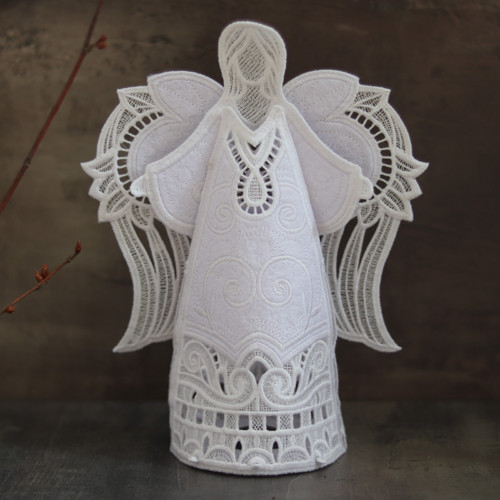 Luxusní 3D andílek velký cca 20 cm, krajkový II.