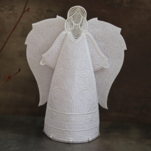 Luxusní 3D andílek velký cca 20 cm, krajkový III.