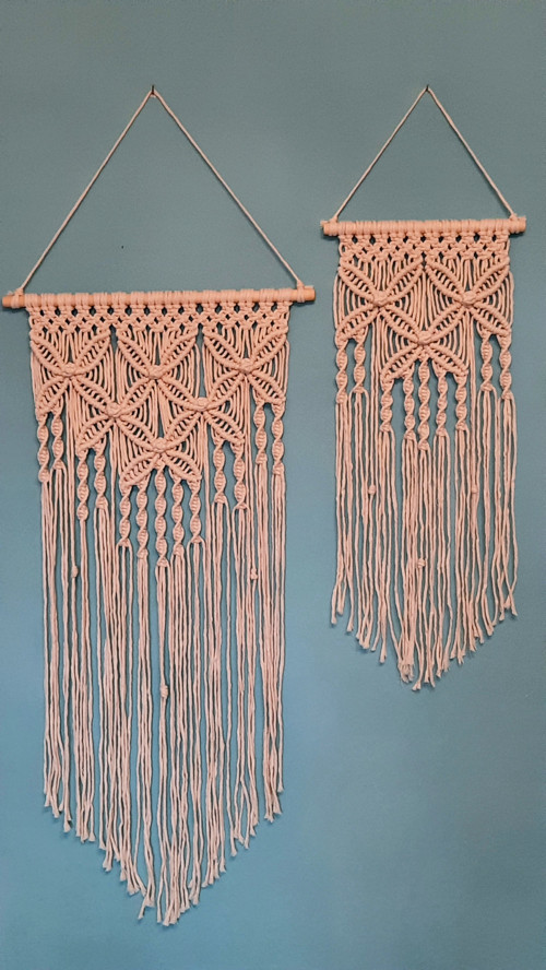 Macramé dekorace na zeď dvojice