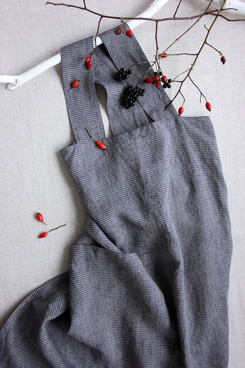 JAPAN Graphite - šatová zástěra len — foto 1