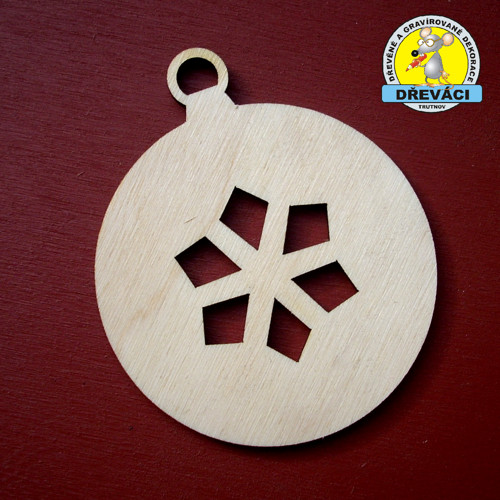 Vánoční ozdoba baňka 6 x 7,2cm - KV0350/004