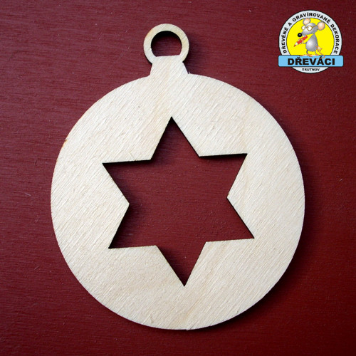 Vánoční ozdoba baňka hvězda 6 x 7,2cm - KV0350/007