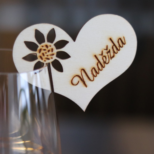 Dřevěná jmenovka slunečnice "Naděžda"