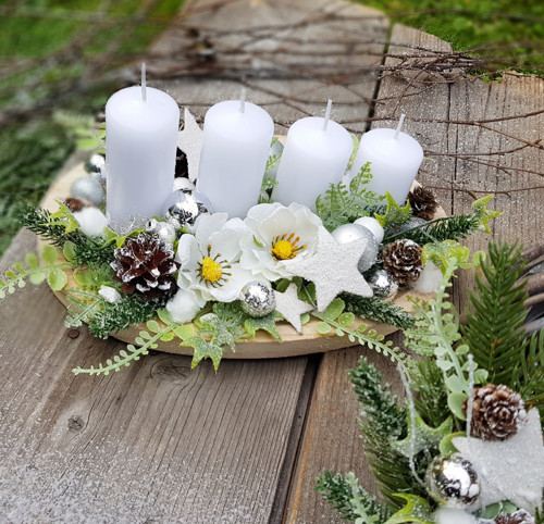 Adventní svícen "Bílé vánoce" — foto 1