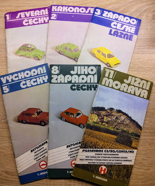 RETRO 6 kusů 80. léta automapy — foto 1