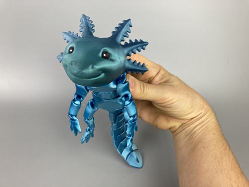 Axolotl - 25 cm, oceánová, 3D tisk — foto 1