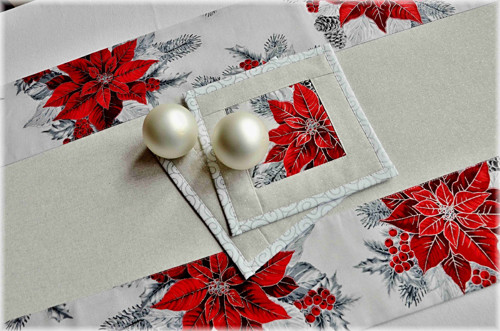 Prostírání pod hrníček - Divin silver Christmas