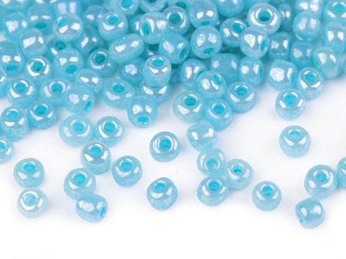 Rokajl 6/0 - 4mm perleťový blankytný, 20/50g