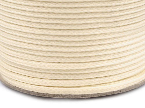 Oděvní šňůra PES 4 mm (5m) - béžová