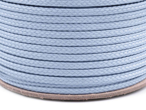 Oděvní šňůra PES 4 mm (5m) - světle modrá