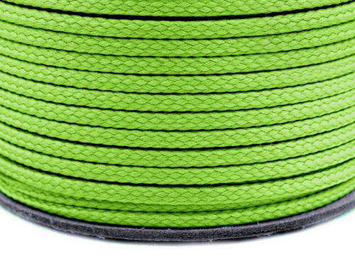 Oděvní šňůra PES 4 mm (5m) - zelená neon