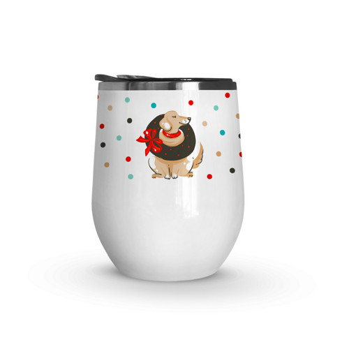 Termohrnek DOG WITH XMAS WREATH
