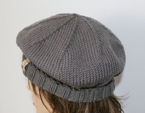 NATURAL WOOL - pletený MERINO baret (56/57 cm)